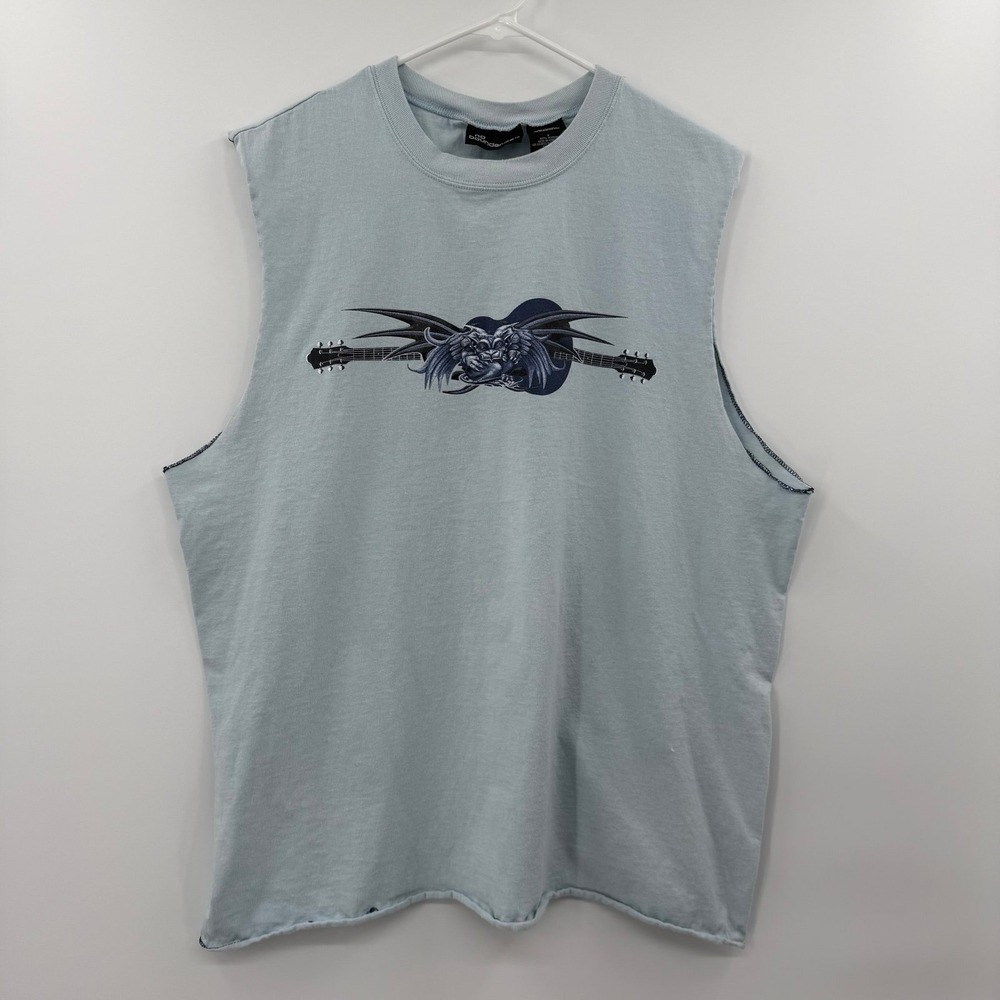 Vintage men's no boundaries nobo skater grunge muscle tank top dragon guitar L